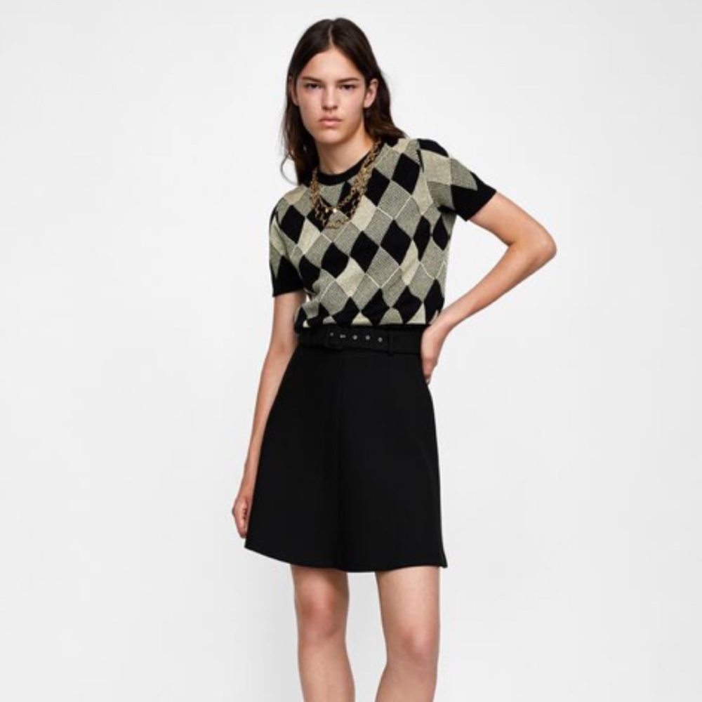 Zara Short-Sleeve Sweater, S